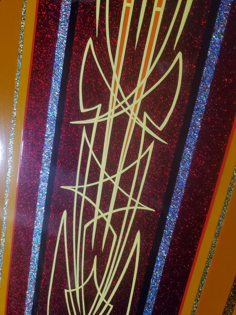 Red candy patterned panel 18x24