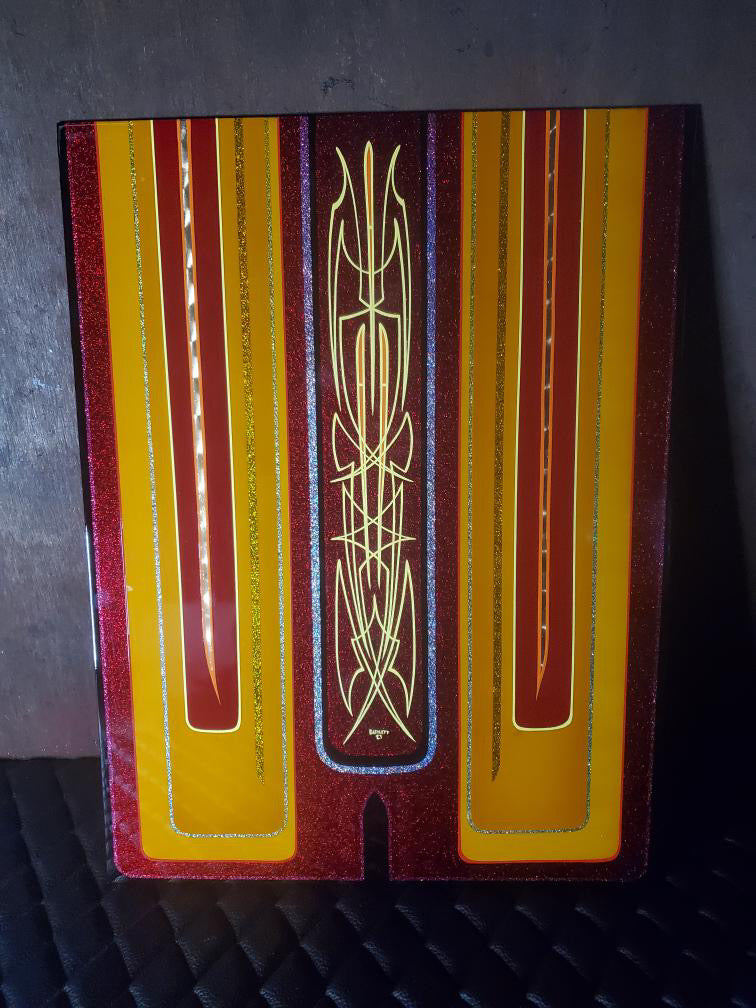 Red candy patterned panel 18x24