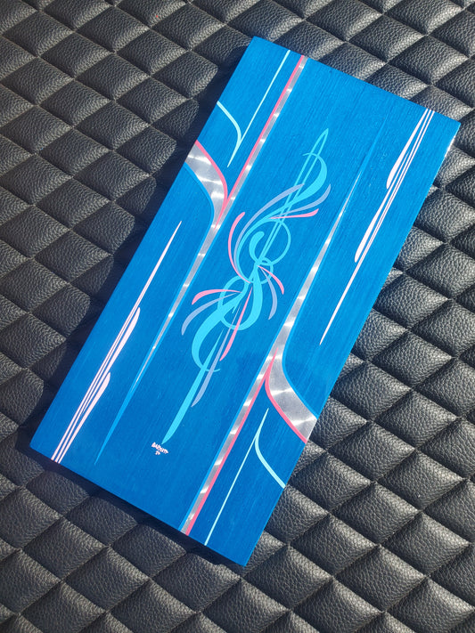 Blue candy wood panel 8x16