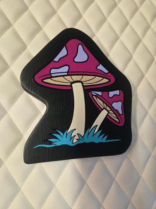 Pink mushroom cutout 7x9