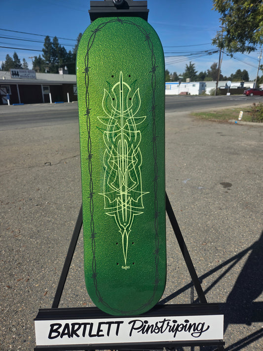 Green pebble skate deck